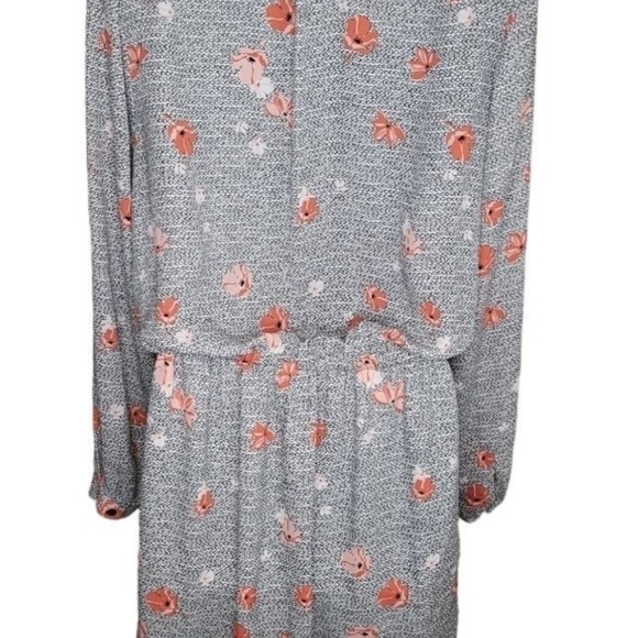 Halogen Gray and Pink Floral Long Sleeve Dress - Picture 3 of 5